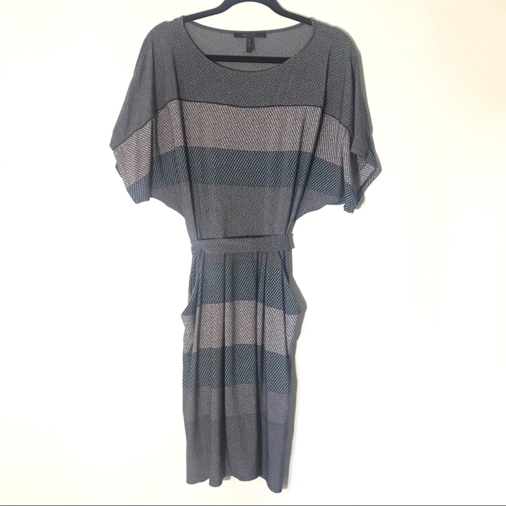 BCBGMaxAzria Relaxed Y2K 2010s Geometric Midi Adela Dress Sz Large